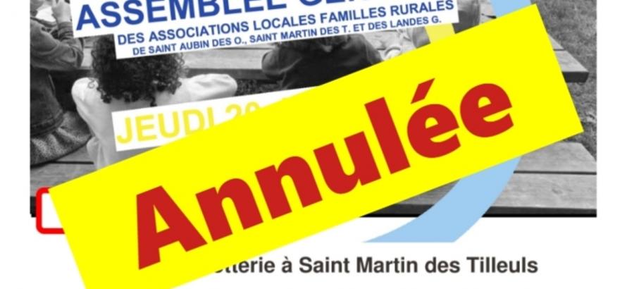 ANNULATION !!! Assemblée Générale 2022
